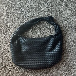 Melie Bianco Black Woven Hobo Bag